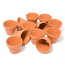 Pots en terre cuite, 7 cm hauteur, 8 cm Ø, 12 pièces