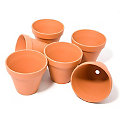 Pots en terre cuite, 10 cm de hauteur, 11 cm Ø, 6 pièces