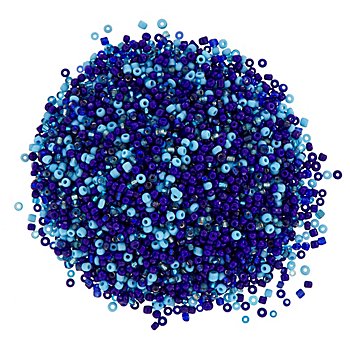 Rocailles-Perlen, Blautöne, 2,5 mm Ø, 100 g