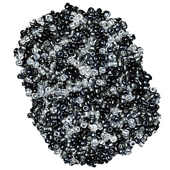 Perles de rocaille, noir/gris/transparent, 2,5 mm Ø, 100 g