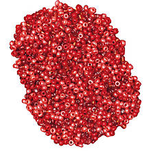 Perles de rocaille, tons rouges, 2,5 mm Ø, 100 g
