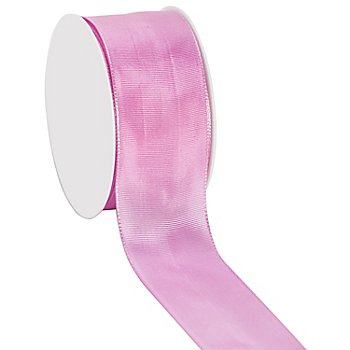 Stoffband mit Drahtkante, rosa, 40 mm, 10 m