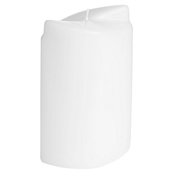 Bougie spéciale ovale, blanc, 6,5 x 12 x 19 cm