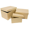 Rechteckige Schachteln, 18,5 x 12,5 x 11 cm, 16,5 x 11 x 9,5 cm und 13 x 7,5 x 7,5 cm, 3 Stück