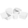 Set de mini-boîtes en carton, blanc, 6&ndash;9 cm, 5 pièces
