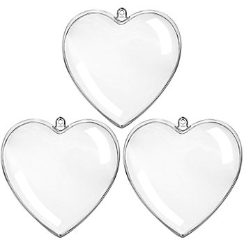 Cœurs en plastique, 10 cm, 3 pièces