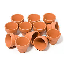 Pots en terre cuite, 4 cm de hauteur, 4,5 cm Ø, 12 pièces