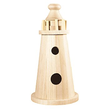 Mini phare en bois brut, 19 cm