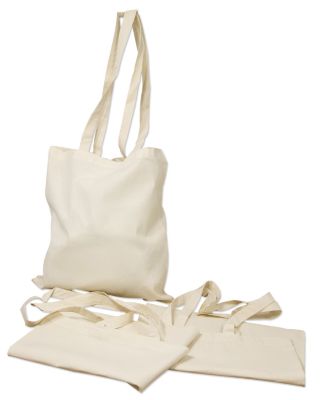 Sac shopping / Tote bag en tissu blanc - 38 x 42 cm - anses 42 cm