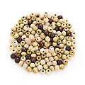 Perles en bois, tons marron, en différentes dimensions