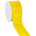Stoffband mit Drahtkante, gelb, 40 mm, 10 m