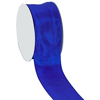Stoffband mit Drahtkante, royalblau, 40 mm, 10 m