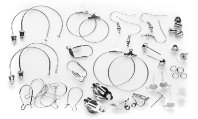 Kit fabrication de boucles d'oreilles Palma En Cuir Argenté Diy