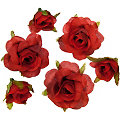 Boutons de rose artificiels, rouge, 1&ndash;2,5 cm Ø, 27 pièces