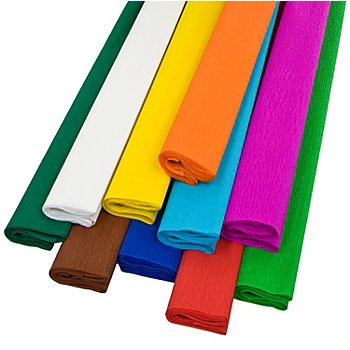 Papier crépon 'couleurs intenses', 50 cm x 2,5 m, 10 couleurs