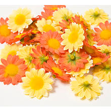 Boutons de fleurs, jaune/orange, 4 cm Ø, 40 pièces