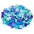 Tesselles en verre, tons bleus, 20 x 20 mm, 750 g