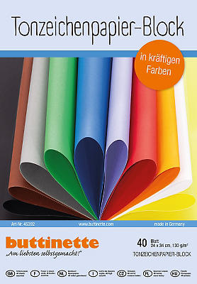 buttinette Papier calque, multicolore, A4, 50 feuilles