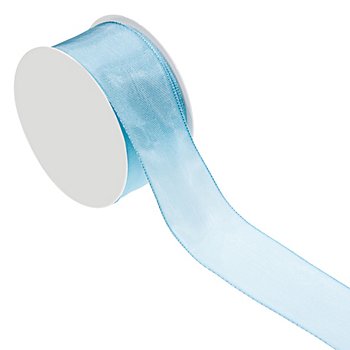Ruban en tissu, avec bords laitonnés, bleu clair, 40 mm, 10 m