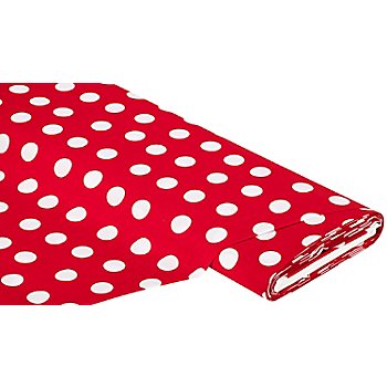 Tissu coton à pois, rouge/blanc, 2,5 cm Ø