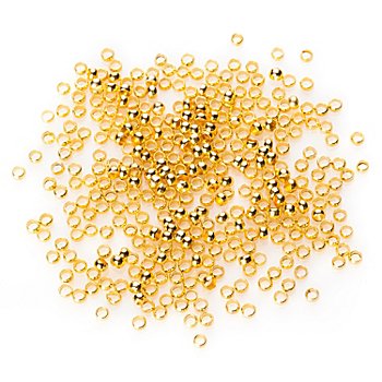 Quetschperlen, gold, 3 mm Ø, 500 Stück