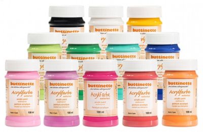 buttinette weerbestendige acrylverf in verschillende kleuren, 100 ml