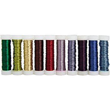 Set de fils métalliques pour loisirs créatifs, multicolore, 10 bobines