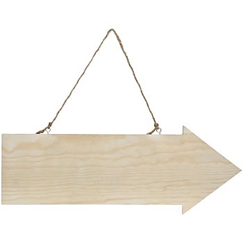 Panneau en bois 'flèche', 40 x 15 cm, 2 pièces