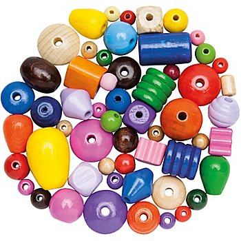 Set de perles en bois, multicolore, 500 g