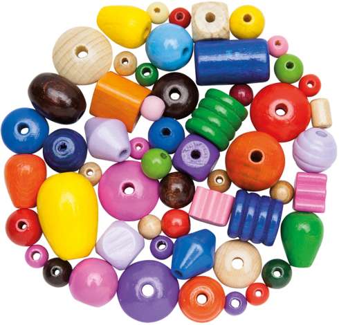 Holz perlen mix bunt für Kinder als Geschenk zum Basteln ca 50 Perlen 