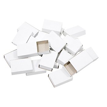 Mini Boîtes en carton, blanc, 5 x 3,5 x 1,5 cm, 30 pièces
