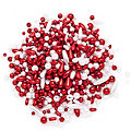 SeSet de perles, rouge et blanc, 4&ndash;12 mm, 80 g 