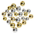 Perles rondes, doré et argenté, 12, 14, 16 mm Ø, 24 pièces