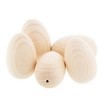 Eier aus Holz, 6 cm, 5 Stück