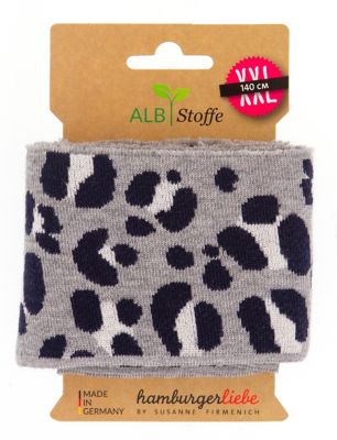 Albstoffe Bio Strickbundchen Cuff Me Icon Mit Leo Muster Grau Marine Weiss 1 4 M Online Kaufen Buttinette Bastelshop