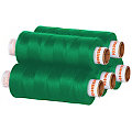 buttinette Lot de 5 bobines de fil à coudre universel, vert, grosseur : 100