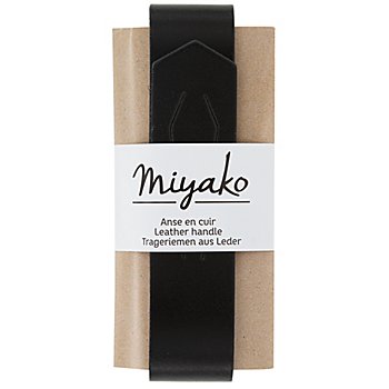 Lederriemen 'Miyako' für Taschen, schwarz, Länge: 49,5 cm