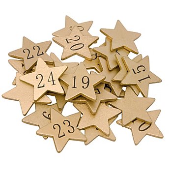 Adventskalender-Zahlen 'Sterne', gold