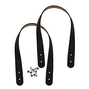 Taschengriffe 'Miyako', schwarz, aus Echtleder