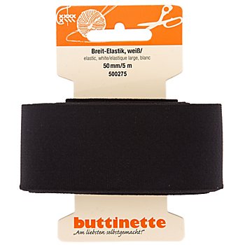 buttinette Gummiband 'Breit-Elastik', schwarz, Breite: 50 mm, Länge: 5 m
