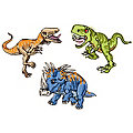 buttinette Applikationen "Dinosaurier", Größe: 5&ndash;7 cm, Inhalt: 3 Stück