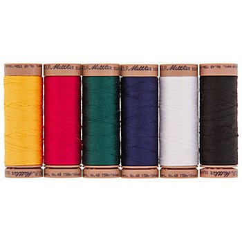 Mettler Silk Finish Cotton 'Grundfarben', Stärke: 40, Inhalt: 6x 150 m