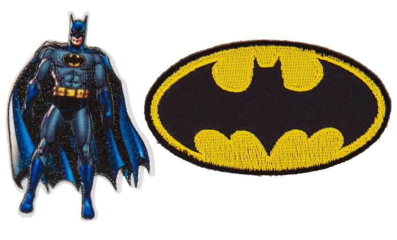 Applikationen "Batman", Größe: 5–8 cm, 2 Stück