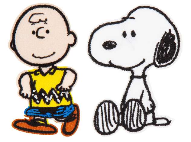 Peanuts Applikationen "Snoopy und Charlie", Größe: 4,0–7,5 cm, 2 Stück