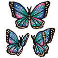 buttinette Écussons « papillons », dim. : 3,9&ndash;6 cm, contenu : 3 écussons