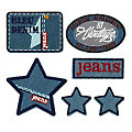 buttinette Écussons « jeans », 3,5 -6,5 cm, contenu : 6 pièces