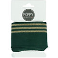 Poppy Bande bord-côte «  rayures scintillantes », vert foncé/doré, 1,35 m