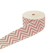 buttinette Sangle pour sac 'zigzag', blanc/rose, largeur : 4 cm, longueur : 2 m