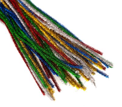 Fil chenille scintillant, 5-6 mm x 50 cm, 50 pièces  acheter en ligne sur  buttinette - loisirs créatifs