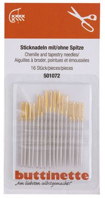 buttinette Sticknadeln, mit und ohne Spitze, 16 Stück